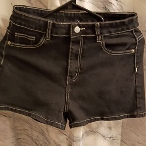Black Denim Women's Shorts